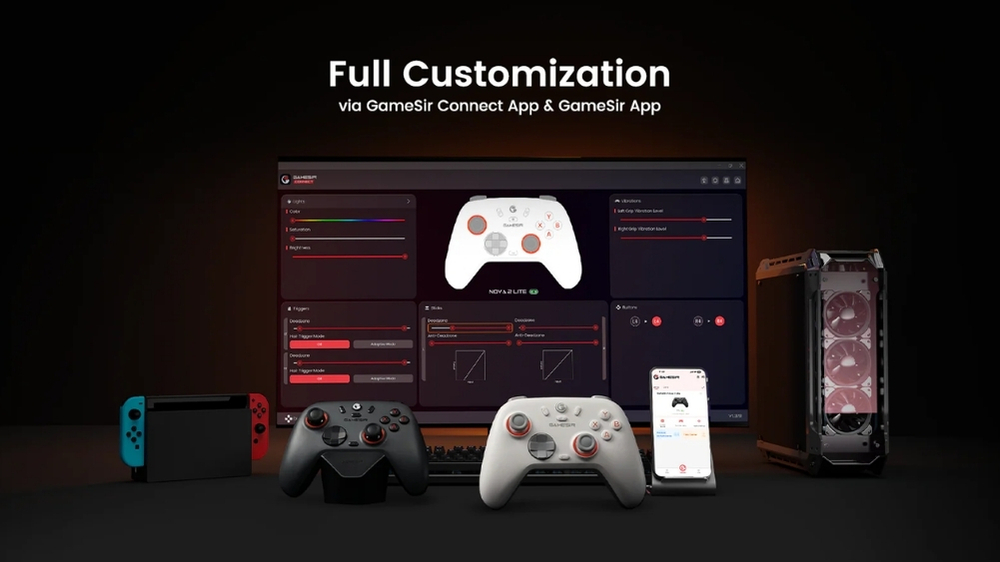 Giao diện tùy chỉnh tay cầm GameSir Nova Lite 2 White trên GameSir Connect