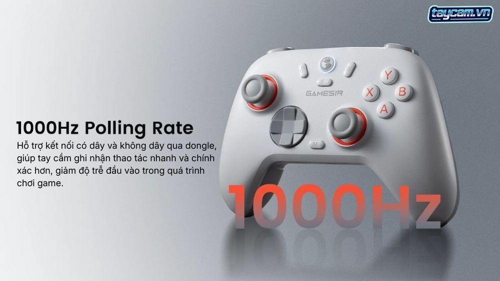 GameSir Nova Lite 2 White thể hiện polling rate 1000Hz khi sử dụng trên PC